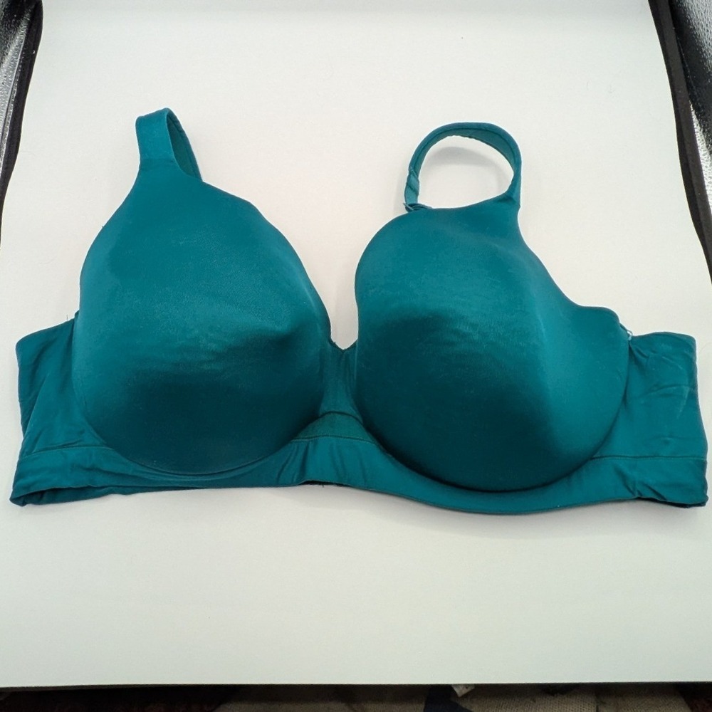 Cacique 46D $60 Teal Blue C Full Coverage Unlined Bra
